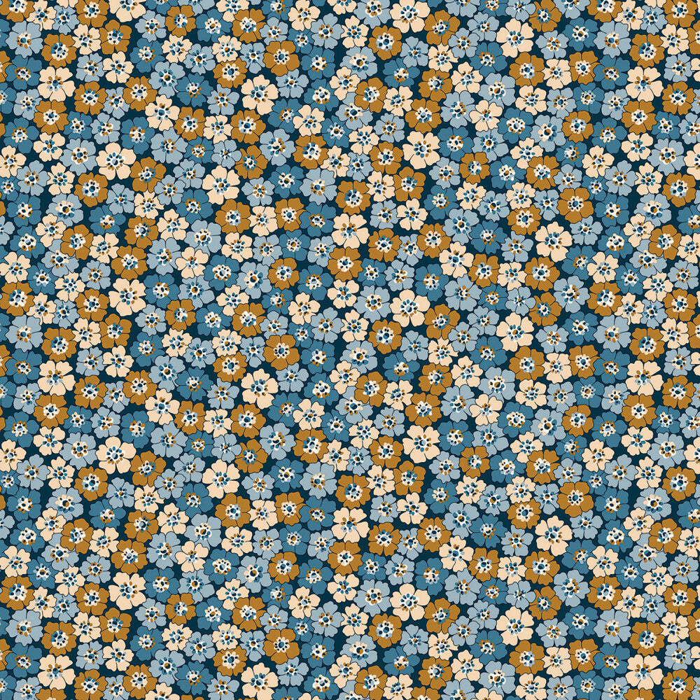 Denim Florals - Spring Flourish B for bag making and sewing projects