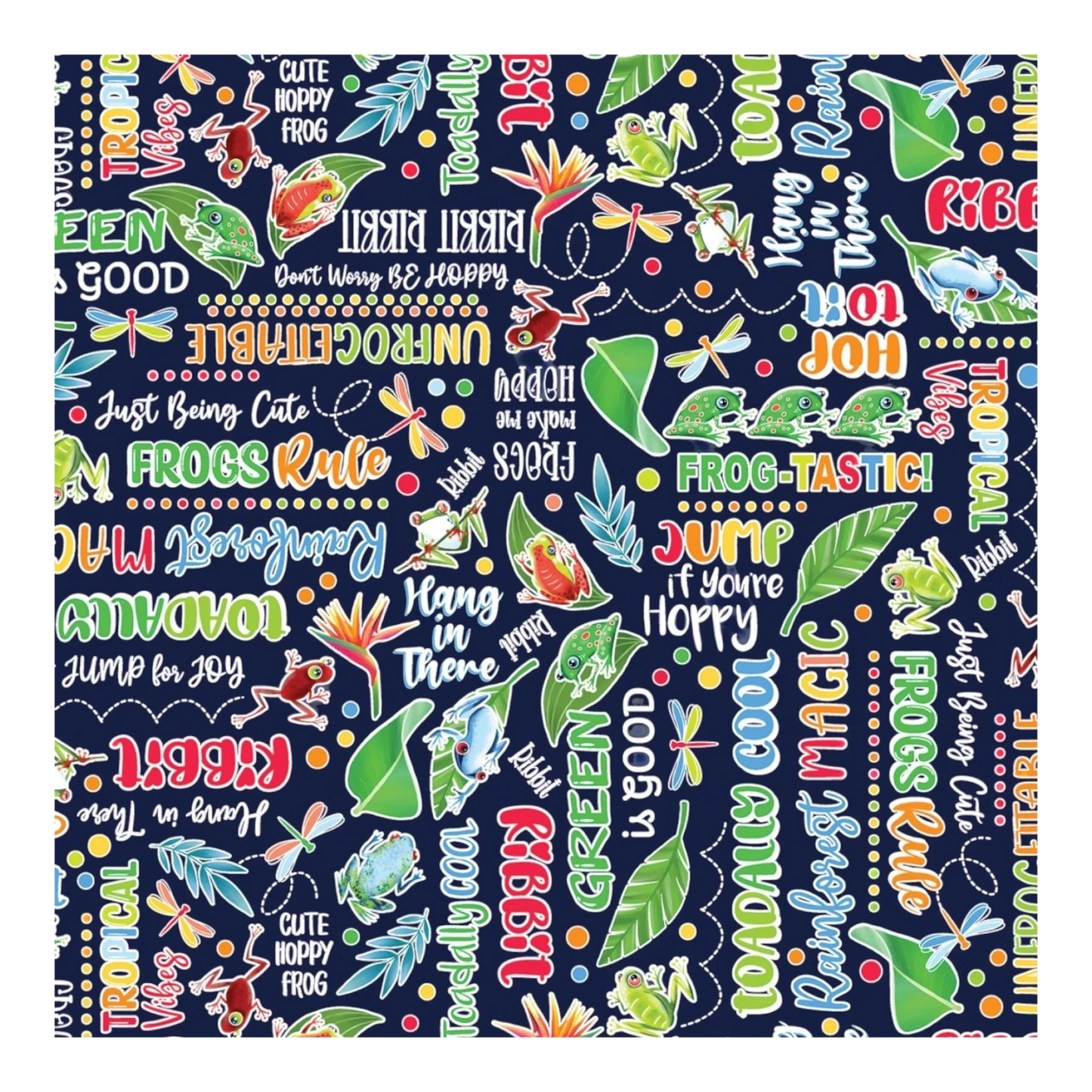 Frog-Tastic Words Navy Glows in the Dark