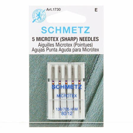Schmetz Needles - Sharp/Microtex 80/12 5 Pack , quilting and needlework