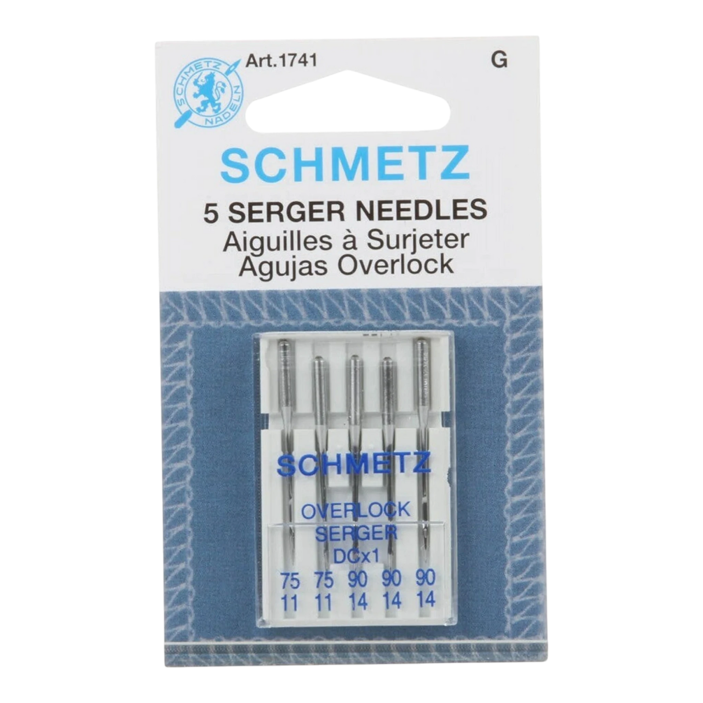 Schmetz Overlock / Serger DC-1 Machine Needle Sizes 11/75 & 14/90 , quilting and needlework