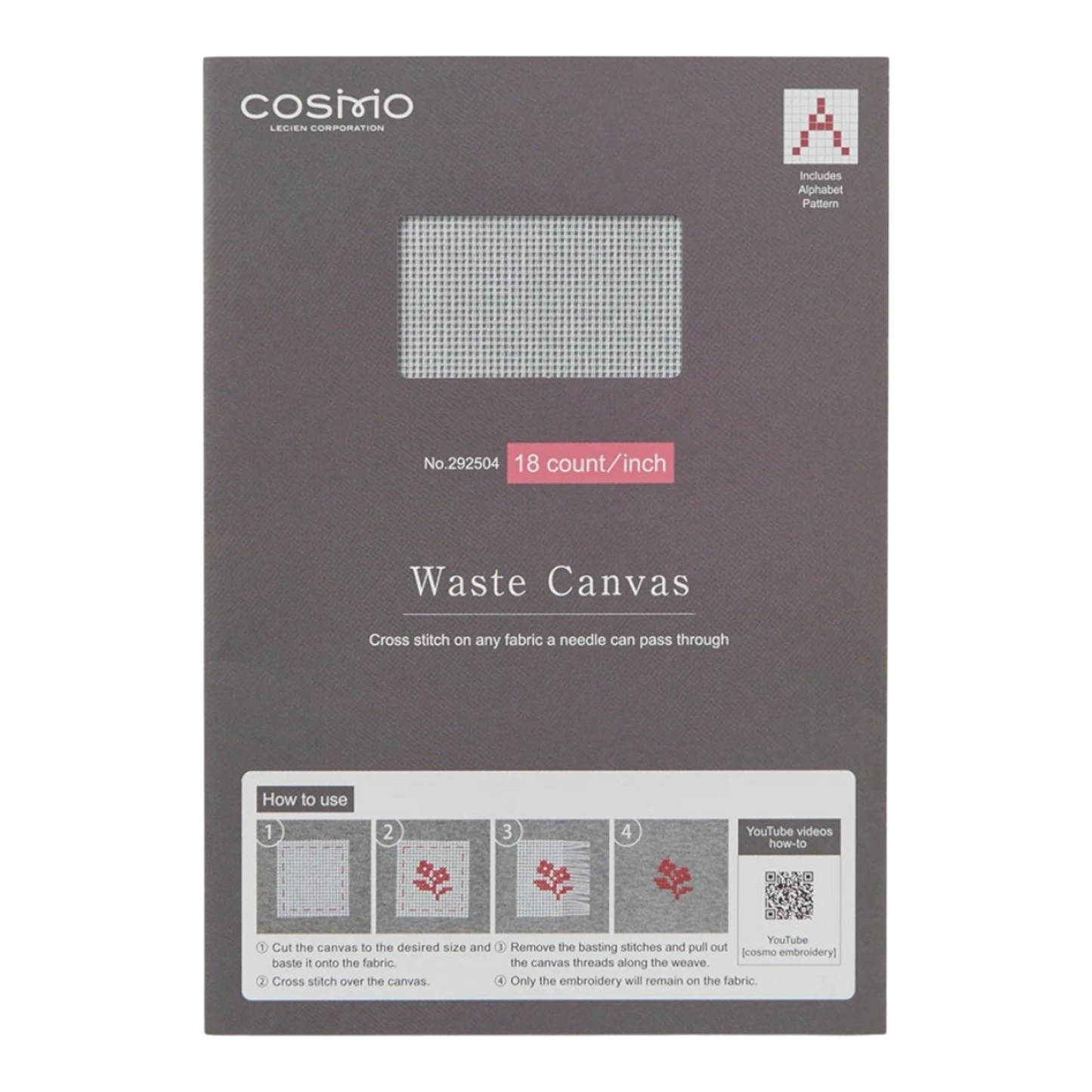 Cross Stitch Waste Canvas 18 count 9.84in x 7.09in