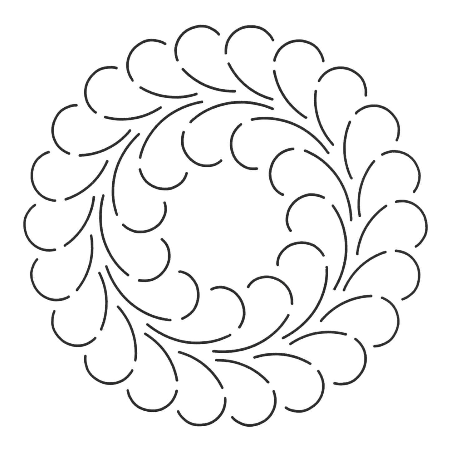 Quilt Stencil Double Feather 203 mm Square block for precise cutting, marking and patchwork