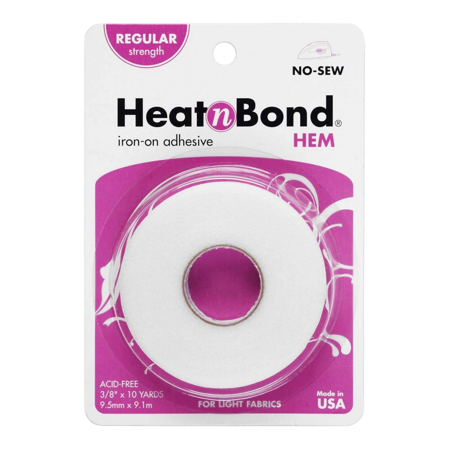 Heat N Bond Hem Tape Regular Weight 10 mm x 10yds for applique, sewing and fusible craft projects