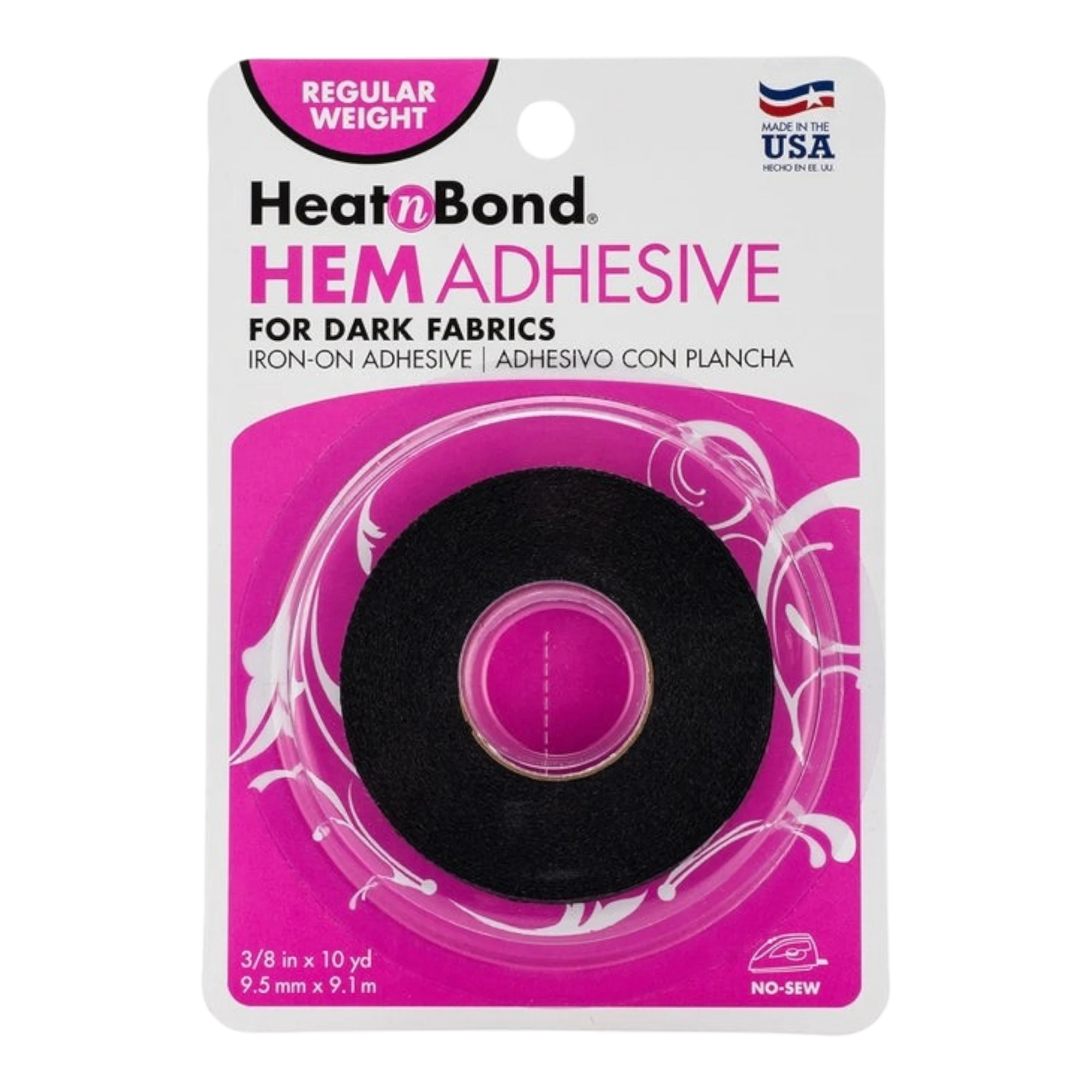 HeatnBond Hem Adhesive for Dark Farbics 10 mmx10yds for applique, sewing and craft projects