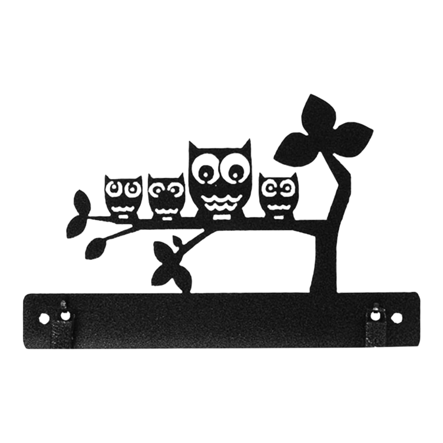 Owl on a Branch With Clips Charcoal 8in Quilt Hanger