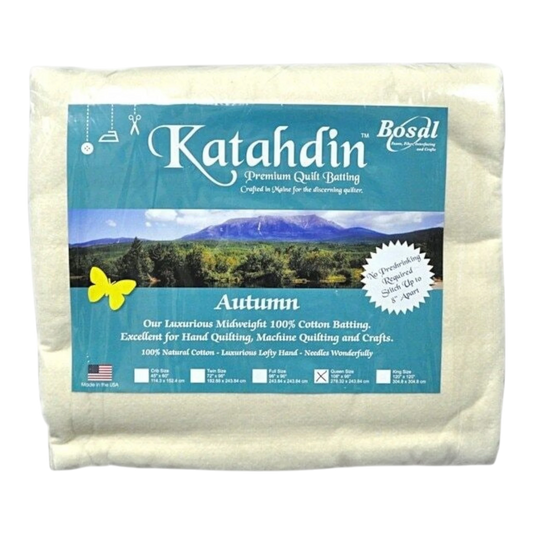 Katahdin Premium 100% Cotton Batting - Autumn 4oz Queen