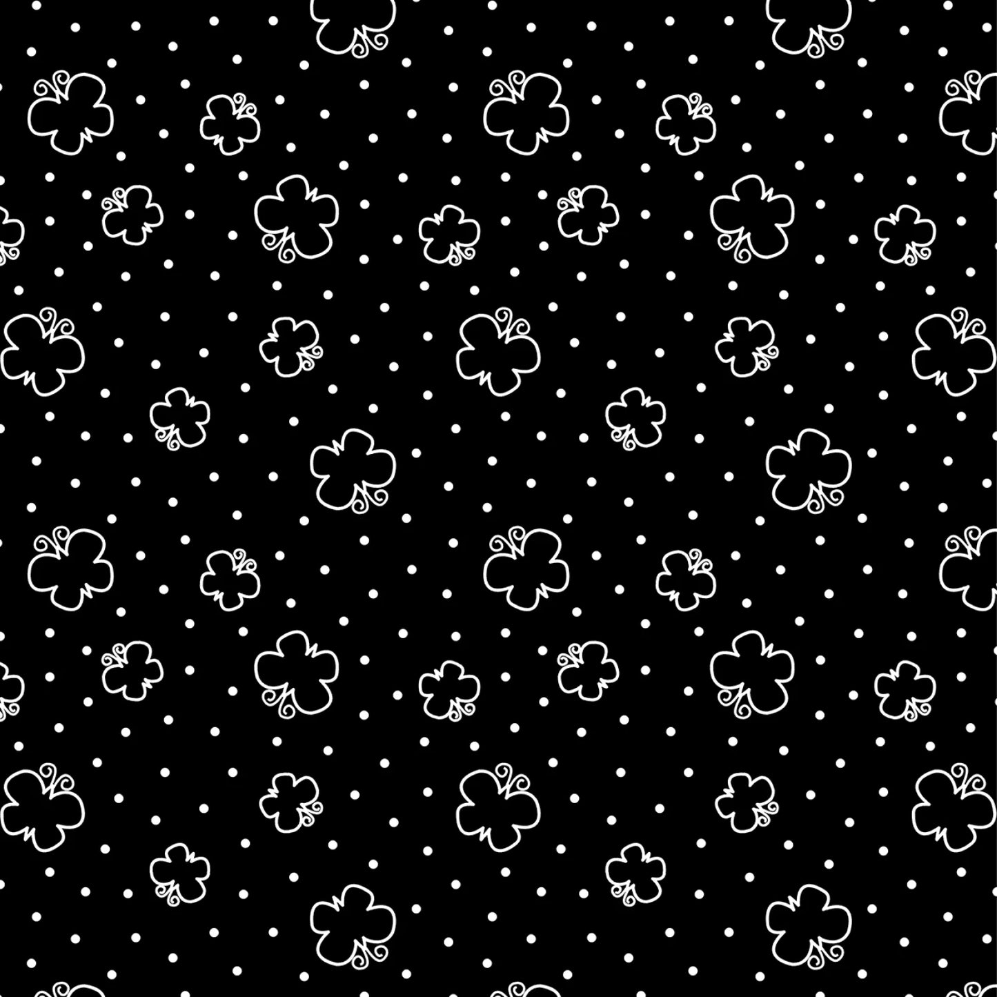 Shadow Blooms -Black Butterflies & Dots