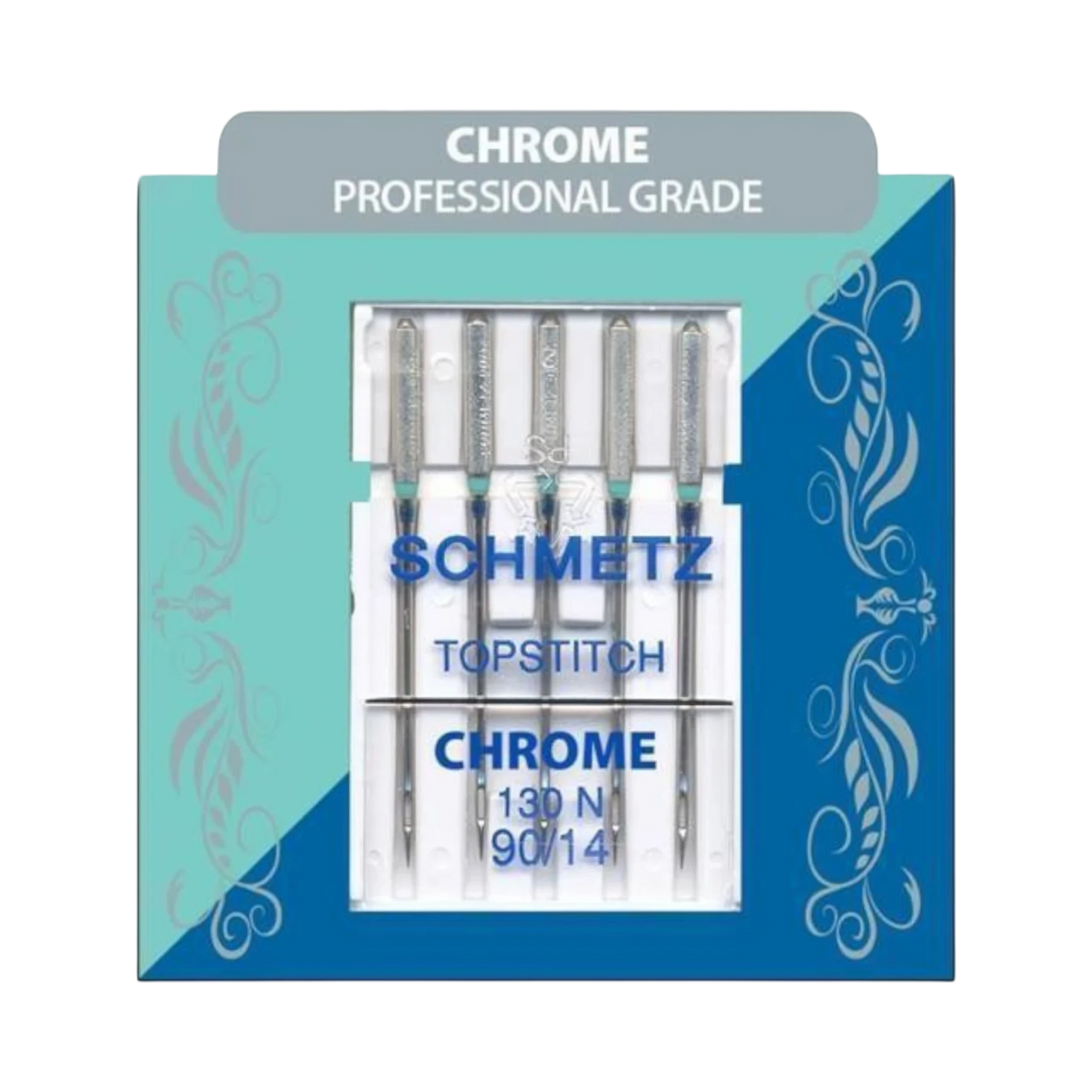 Schmetz Needles - Chrome Topstitch 90/14 Needle 5 ct , quilting and needlework