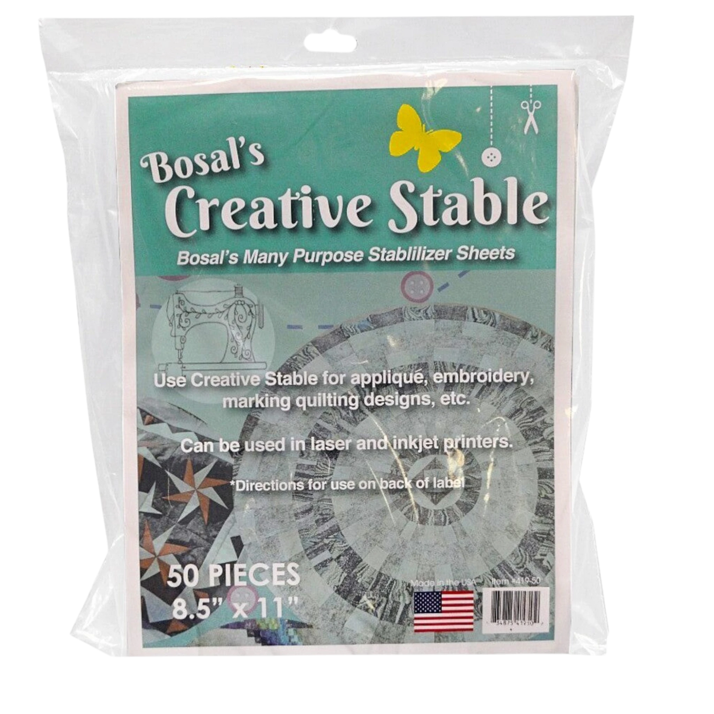 Tear-Away Heavy Weight Stabilizer 216 mm x 279 mm 50pk , quilting and structured projects