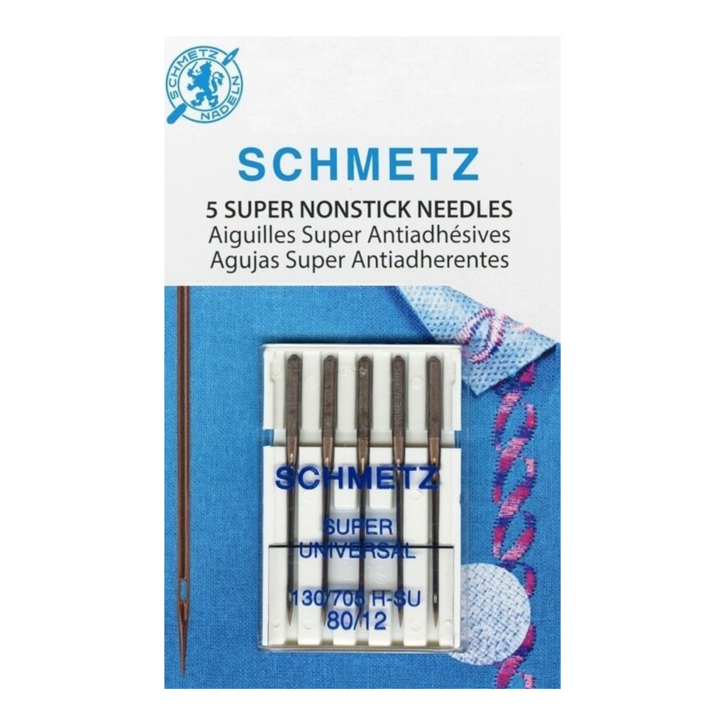 Schmetz Needles - Super Nonstick Needle 80/12 Machine Needle 5 Pack , quilting and needlework