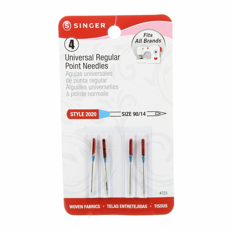 Singer Universal Regular Point Needles 90/14 (4) for Woven Fabrics for patchwork, quilting and sewing