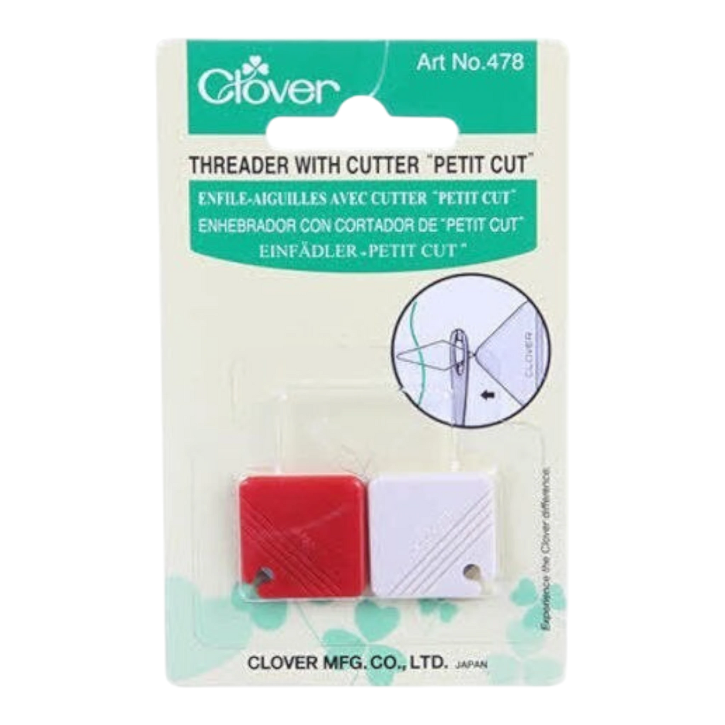Clover Petit Cut Needle Threader & Thread Cutter , piecing and stitching