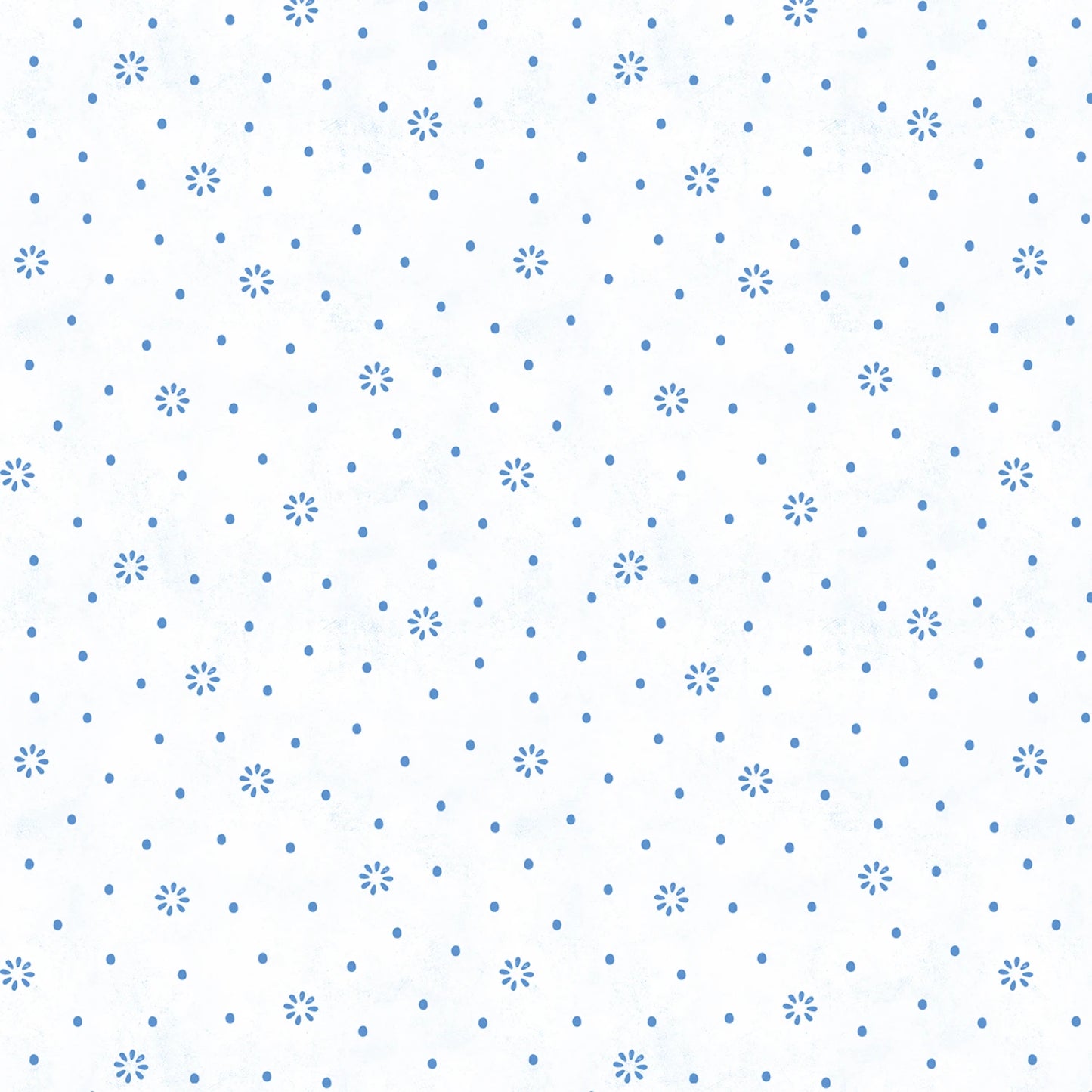 Blissful Blues - Floral Dot on White
