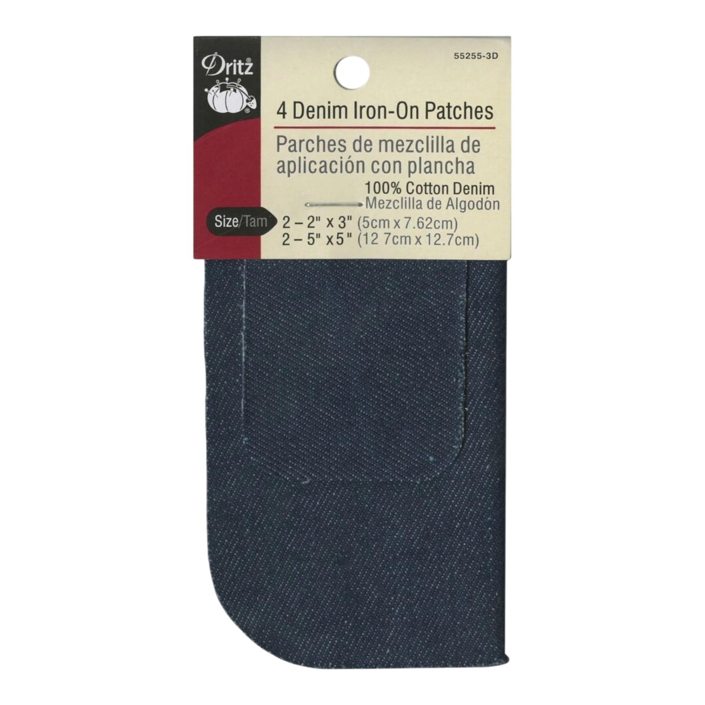 Denim Iron-On Patches Dark Blue for garment repair, mending and sewing projects