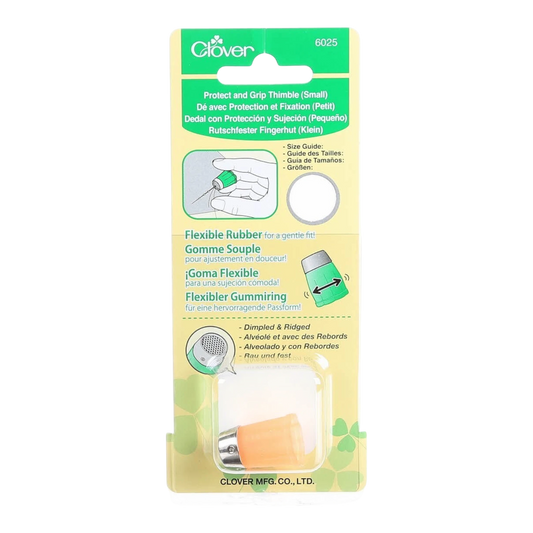 Clover Protect & Grip Thimble - Pink Medium Size 15.5 mm for hand sewing, quilting and needlework
