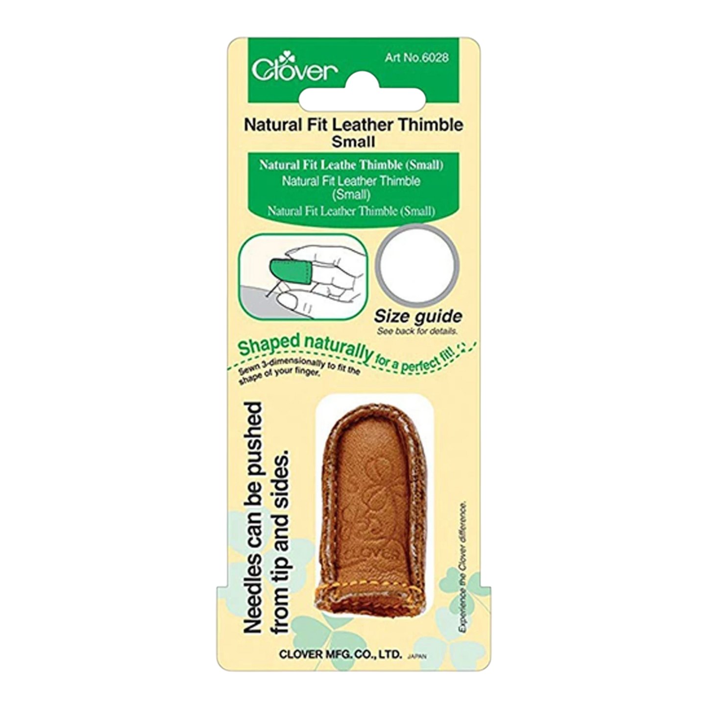 Natural Fit Leather Thimble - Small for hand sewing, quilting and needlework