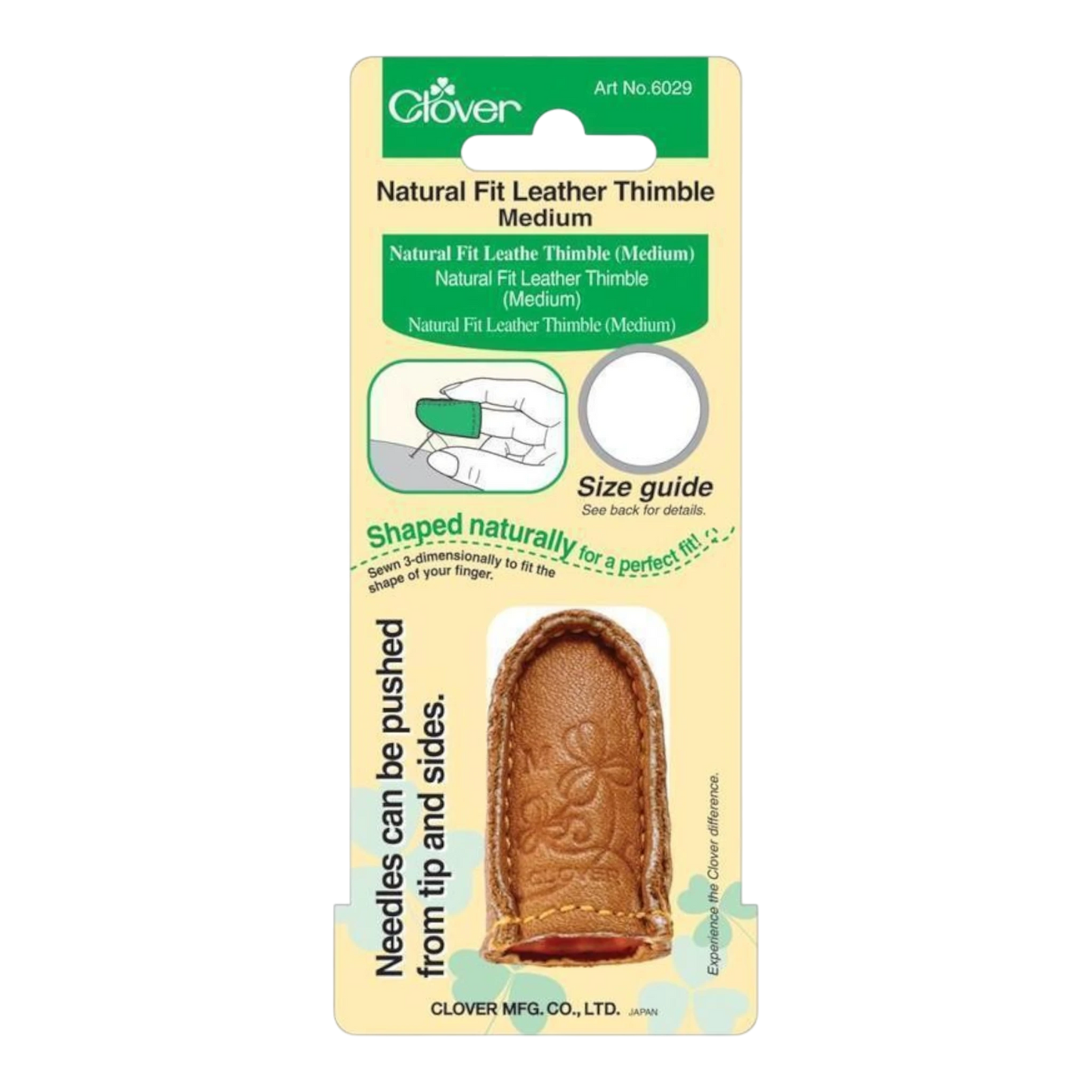 Natural Fit Leather Thimble Medium for hand sewing, quilting and needlework