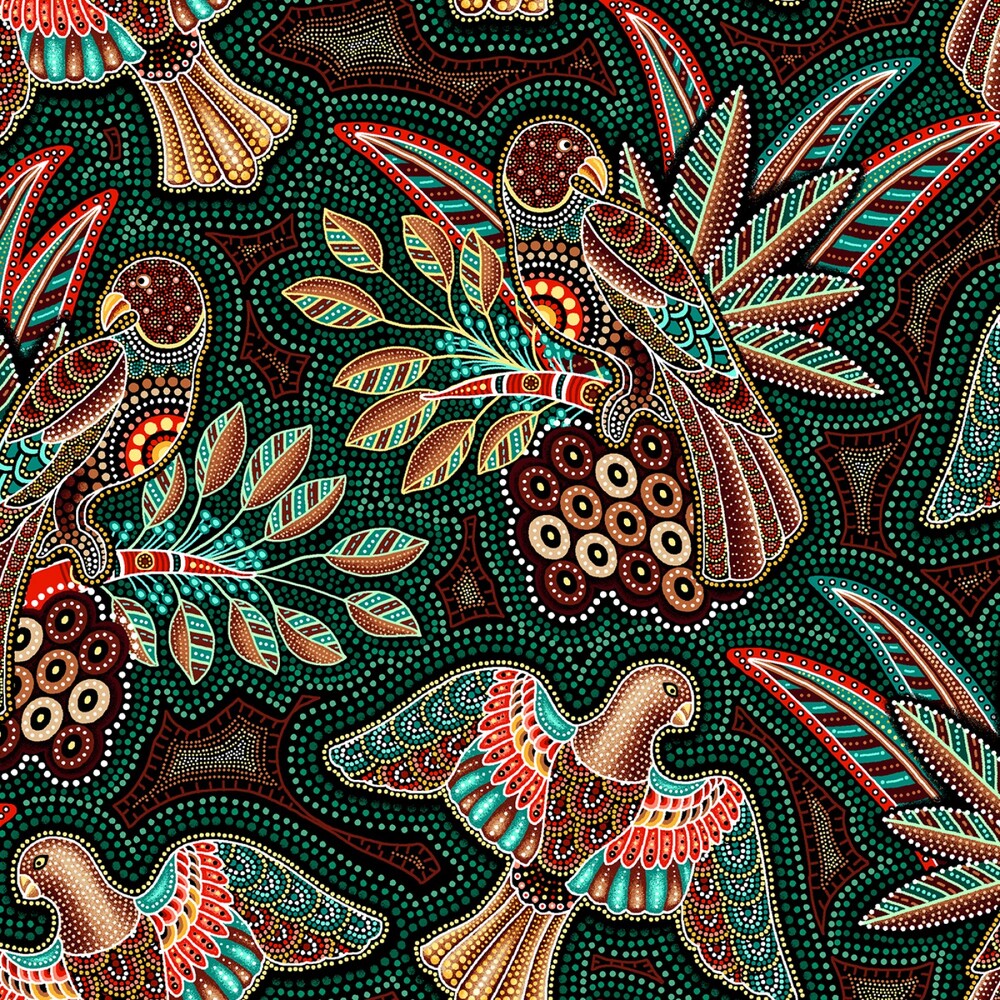 Gondwana - Birds Green sewing and quilting product