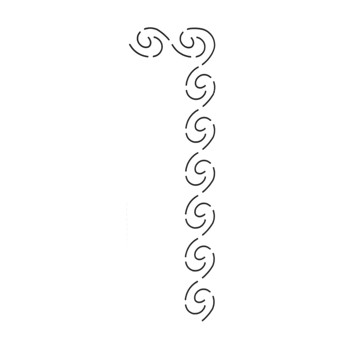Everything Fabric 1 inch wave border quilting stencil made of clear flexible Mylar plastic for fabric marking