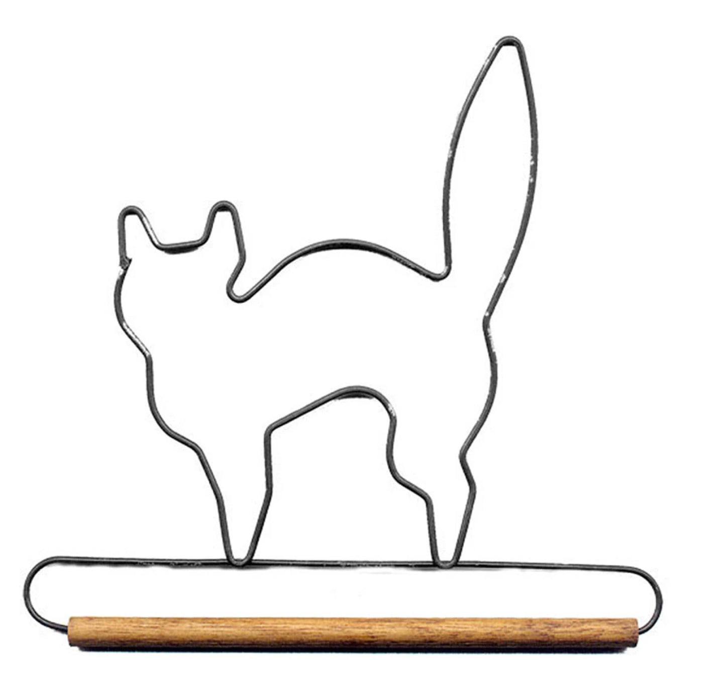 Black Cat Quilt Hanger by Ackerfeld | 6.5" x 6" Metal Wire Craft Display Frame