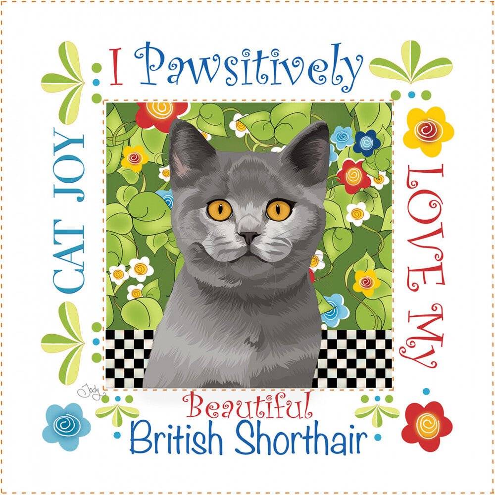 6in Art Panel - BRITISH SHORTHAIR CAT - Everything Fabric