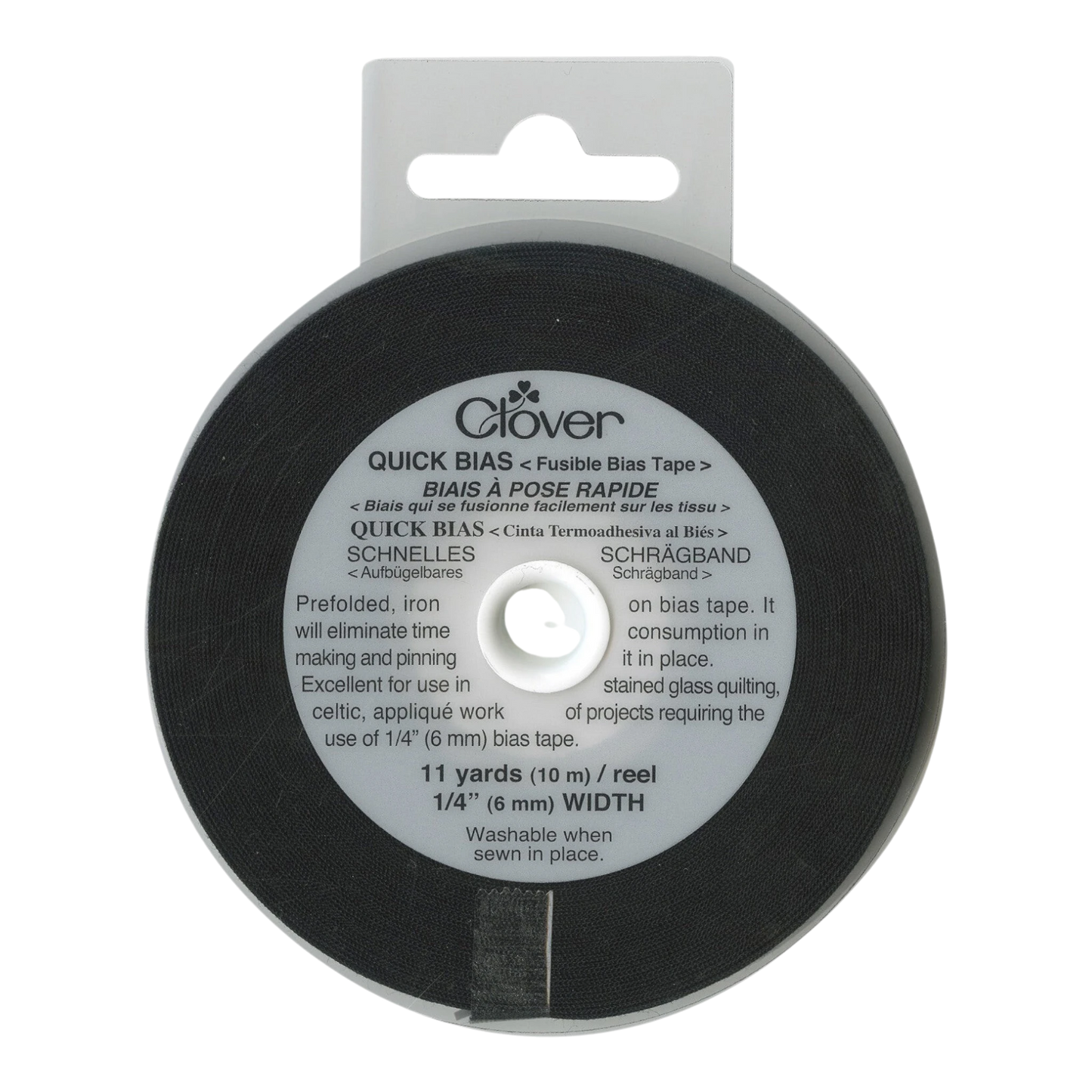 Fusible Quick Bias Binding Strip Black 6 mm x 11yds , quilting and neat fabric finishing