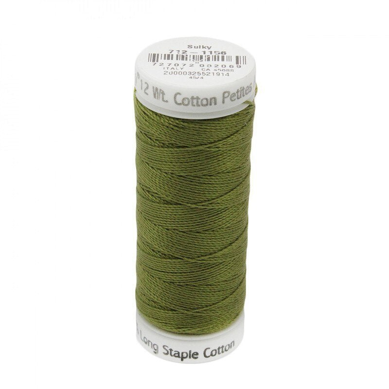 Sulky Thread Cotton Petites - 12wt - Lt Army Green for patchwork, quilting and sewing