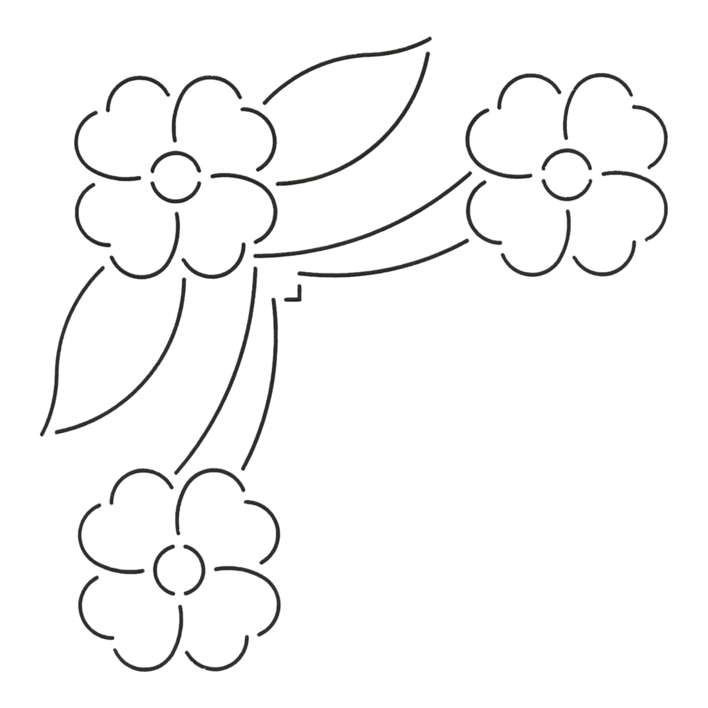 Quilt Stencil FLORAL CORNER | 76 mm border 800QC for precise cutting, marking and patchwork