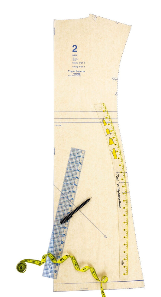 Hip Curve Ruler Clear 610 mm for precise cutting, marking and patchwork