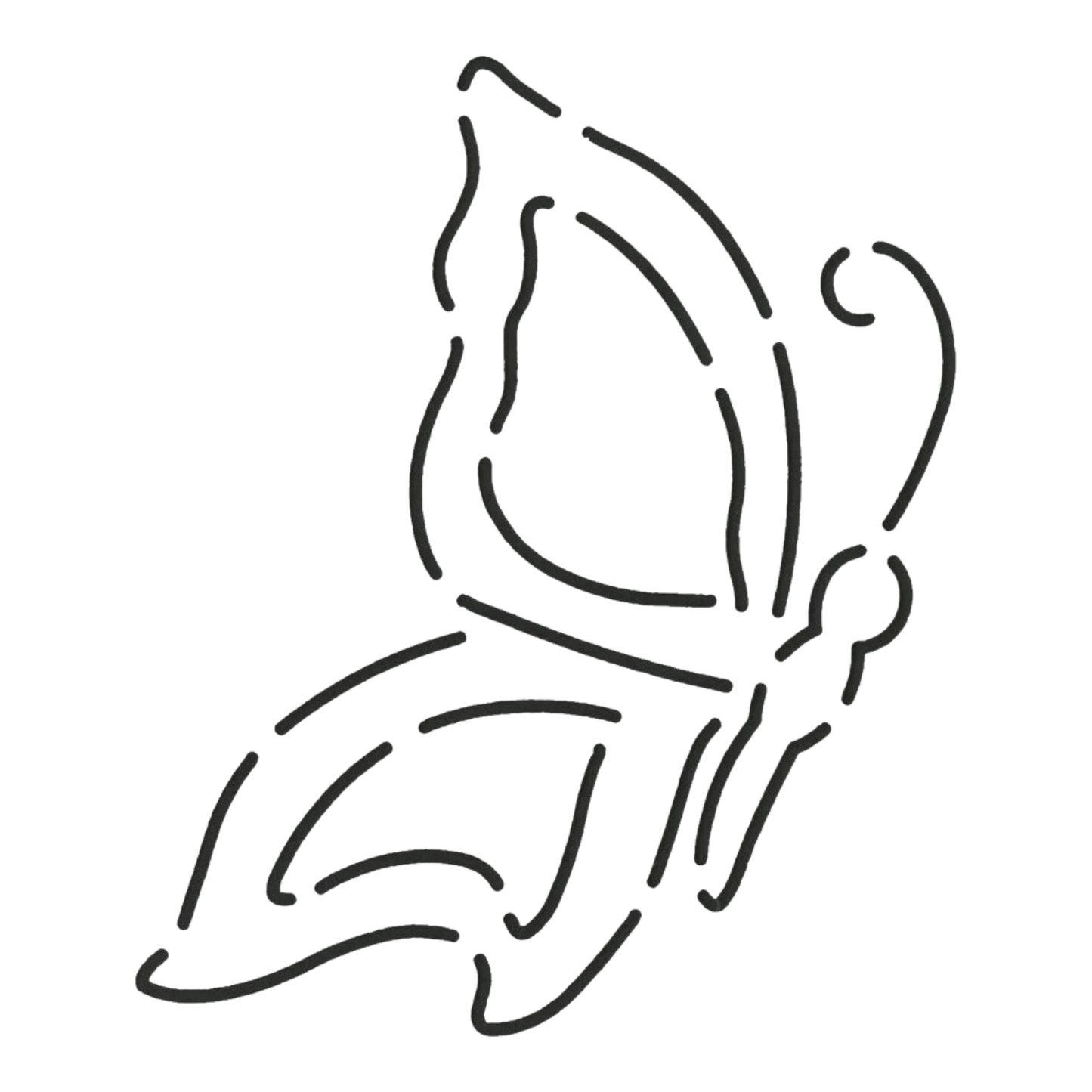 Quilt Stencil - Butterfly Side 102 mm for precise cutting, marking and patchwork