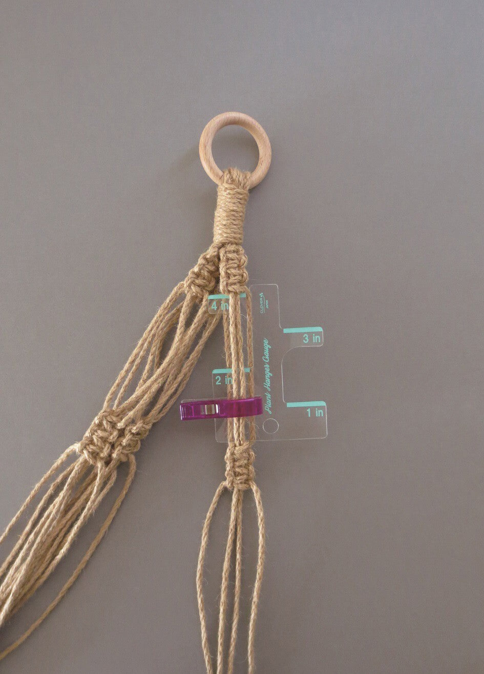 Macrame Plant Hanger Gauge for quilt display and sewing room organisation