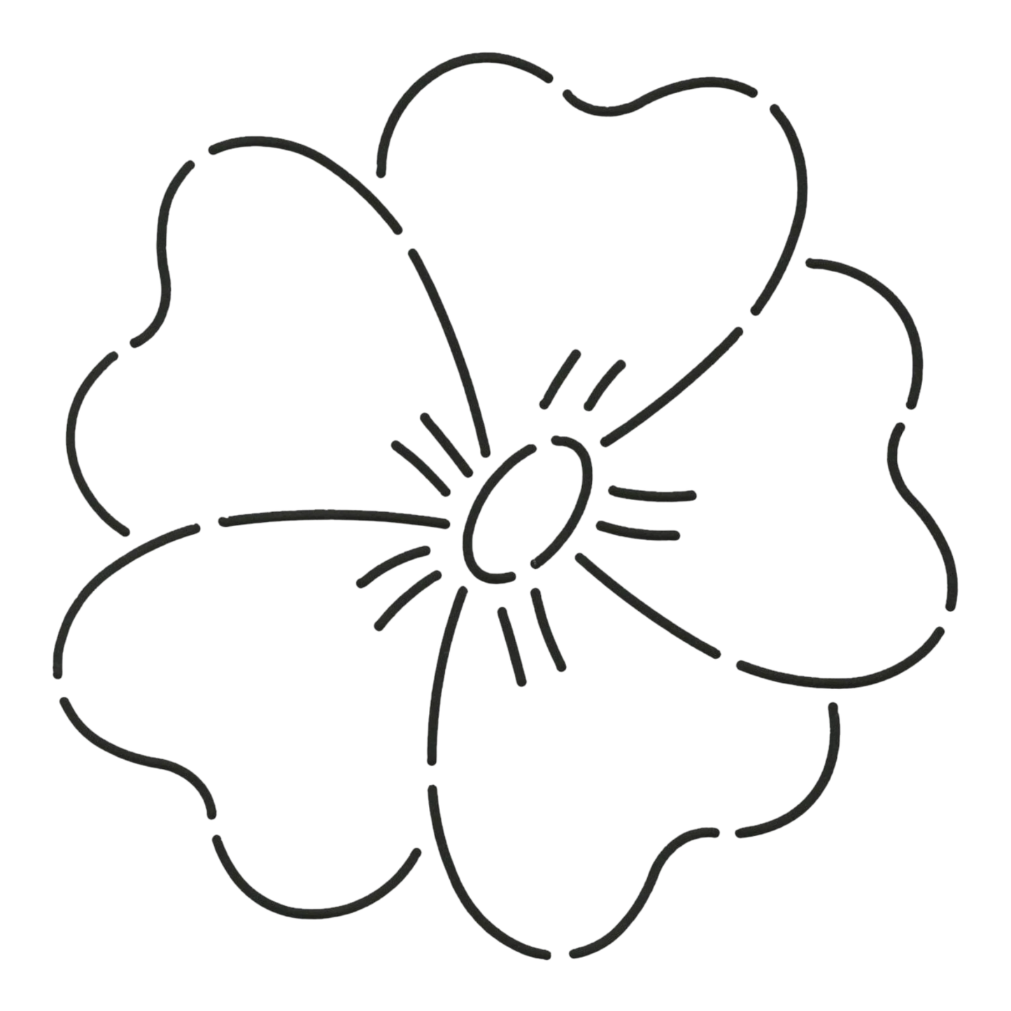 Quilt Stencil Flower 127 mm for precise cutting, marking and patchwork