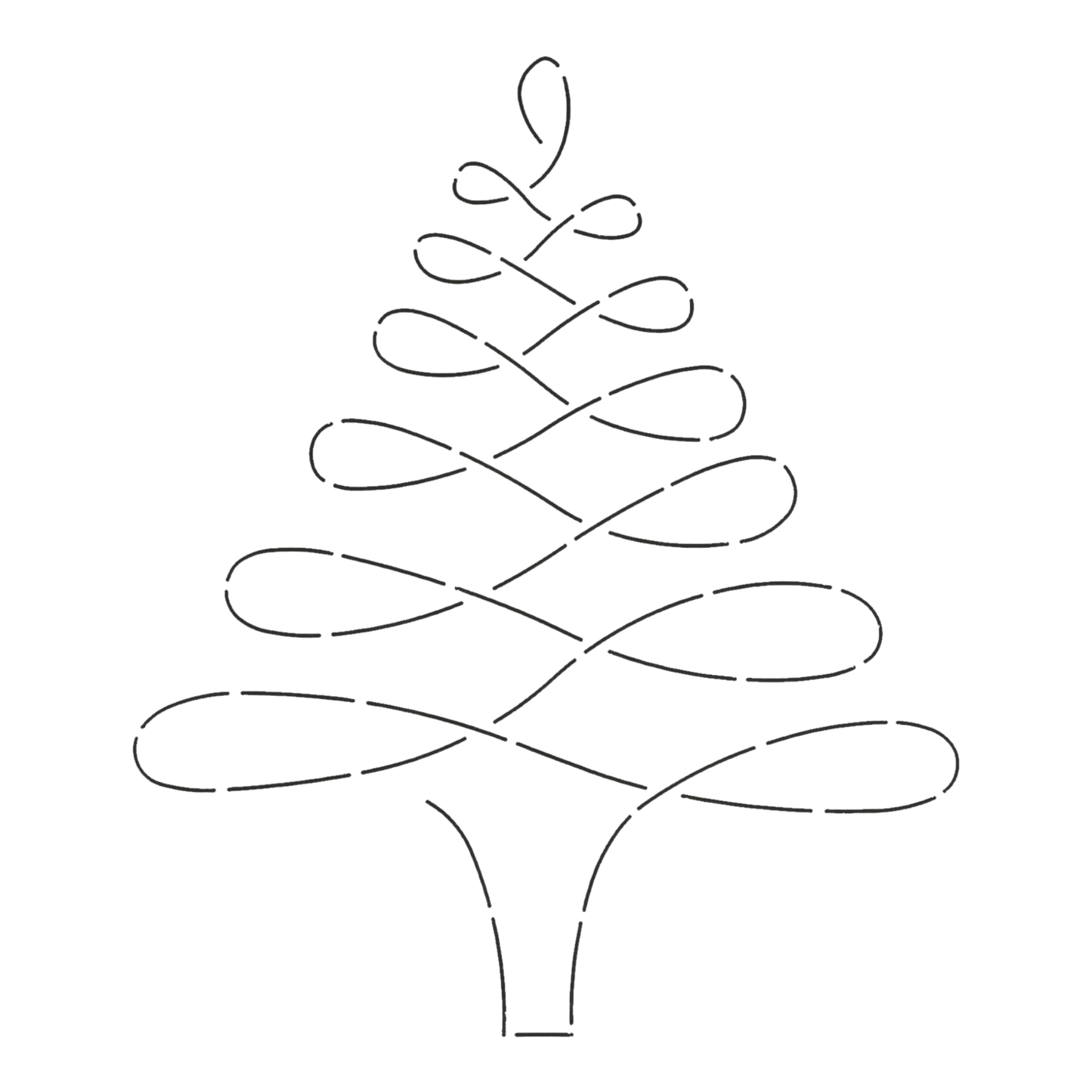 Quilt Stencil Christmas Tree Block 210 mm x 178 mm for precise cutting, marking and patchwork