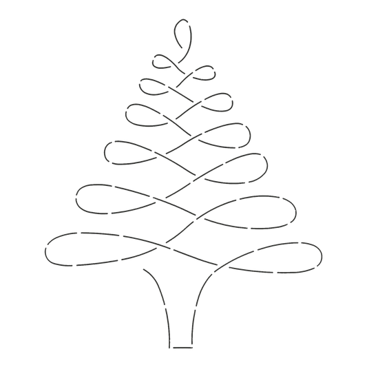 Quilt Stencil Christmas Tree Block - 102 mm for precise cutting, marking and patchwork
