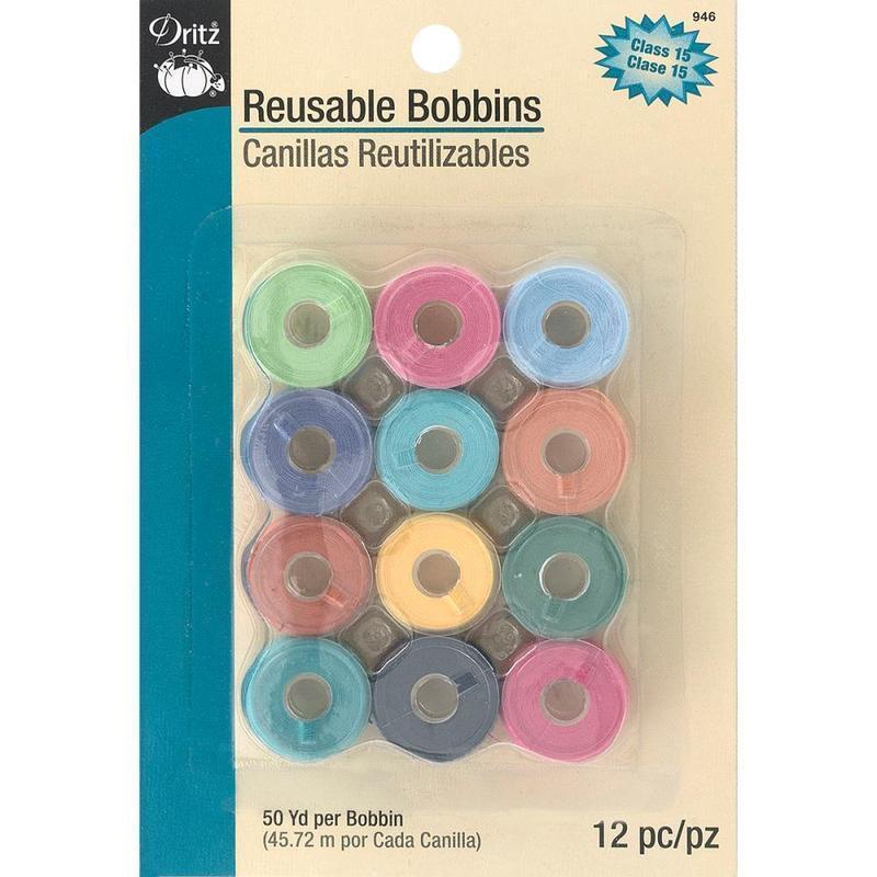 Dritz Plastic Class 15 Bobbins - Prewound machine threading and quilting