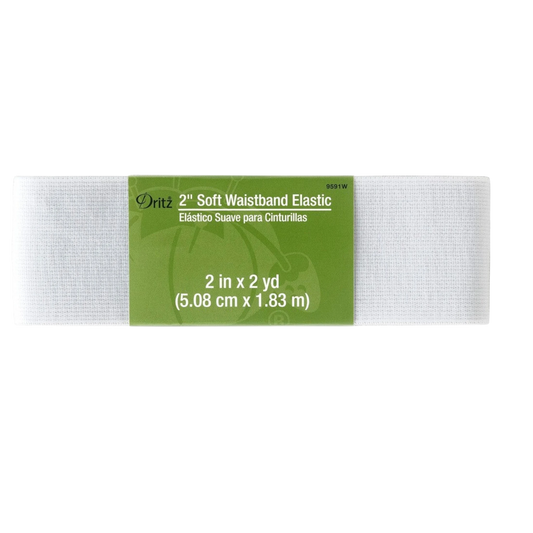 Soft Waistband Elastic BLACK - 38 mm x 2yds for garments, sewing and bag making projects