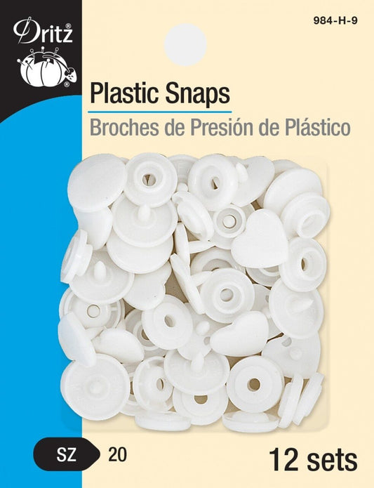 Dritz Plastic Heart Snaps White