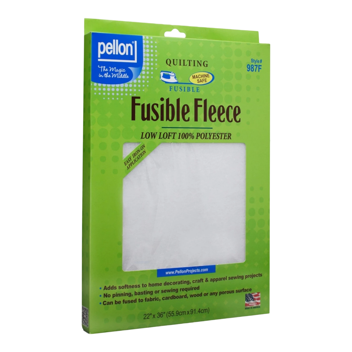 Fusible Fleece Pellon 22 x 36 inches for applique, sewing and craft projects