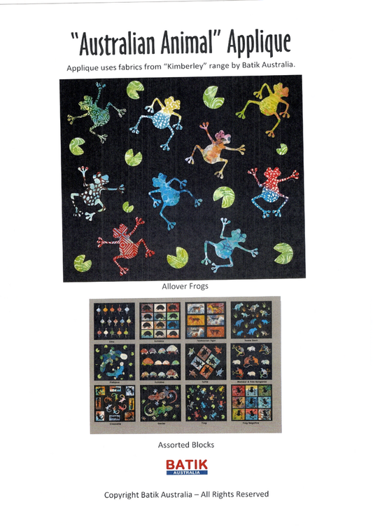 Dancing Frogs Applique Pattern , quilting and craft projects