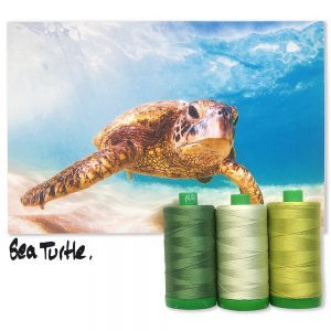 Aurifil 3pc Set Sea Turtle 40wt , piecing and stitching
