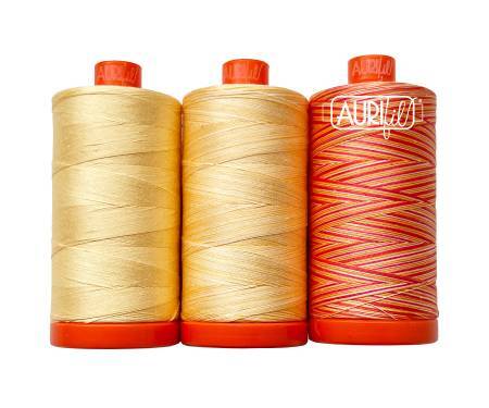 Aurifil 3pc Set Bird of Paradise 50wt , piecing and stitching