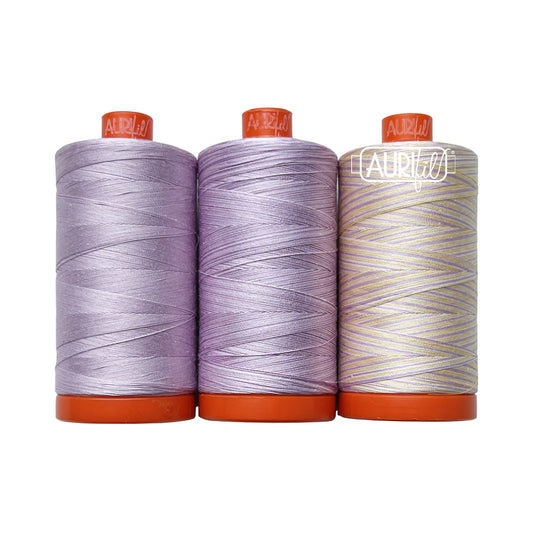Aurifil 3pc Set Hawaiian Blue Ginger 50wt , piecing and stitching