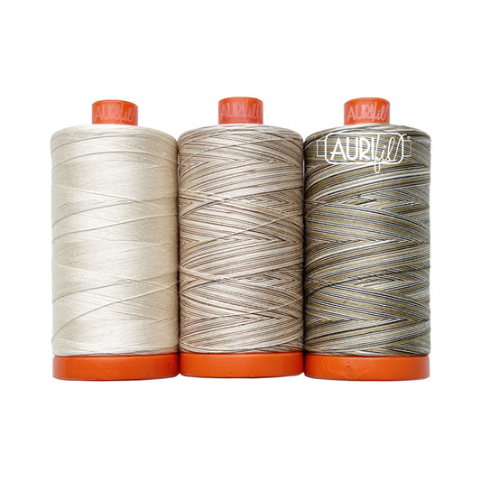 Aurifil 3pc Set Rubber Tree 50wt , piecing and stitching