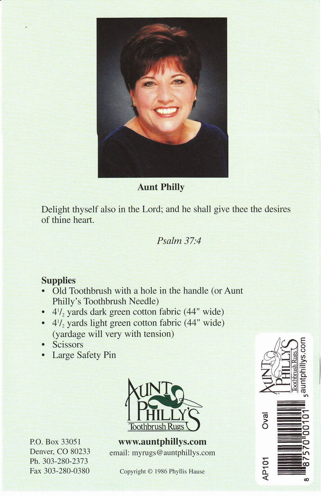Aunt Philly's Oval Toothbrush Rug Pattern , quilting and craft projects