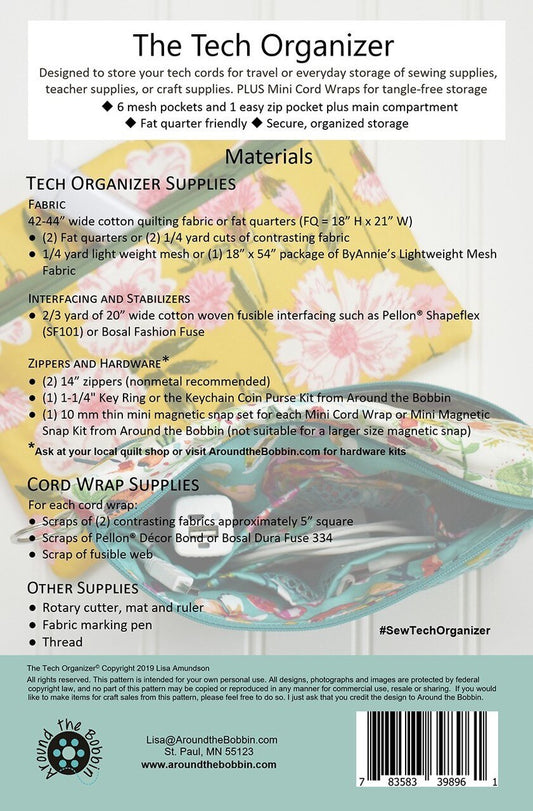The Tech Organiser Pattern , quilting and craft projects