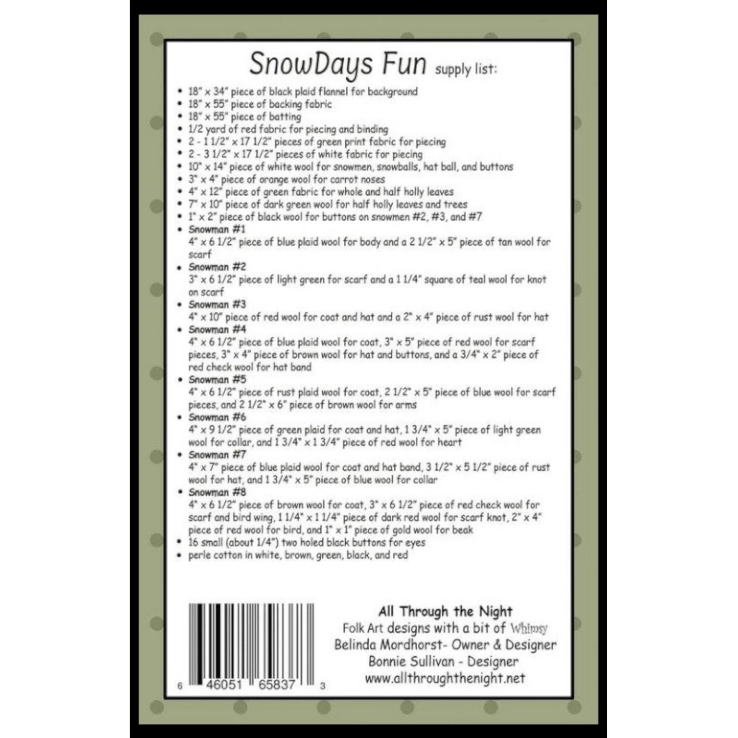 Snowdays Fun Runner Pattern