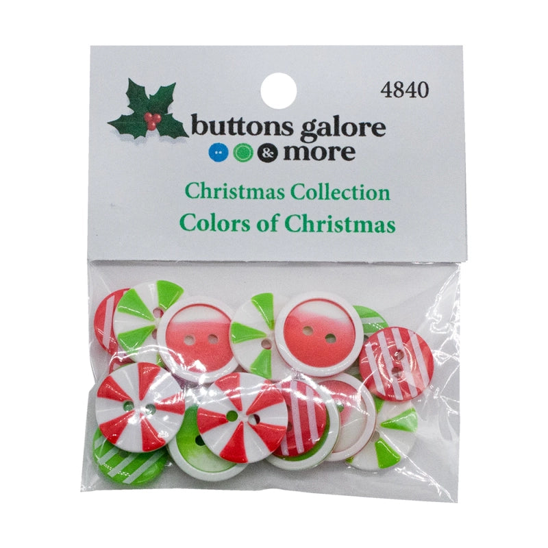 Colors of Christmas Buttons for garments, sewing and craft projects