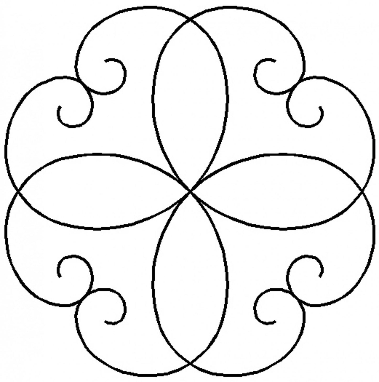 Quilt Stencil Scroll Motif 127 mm for precise cutting, marking and patchwork