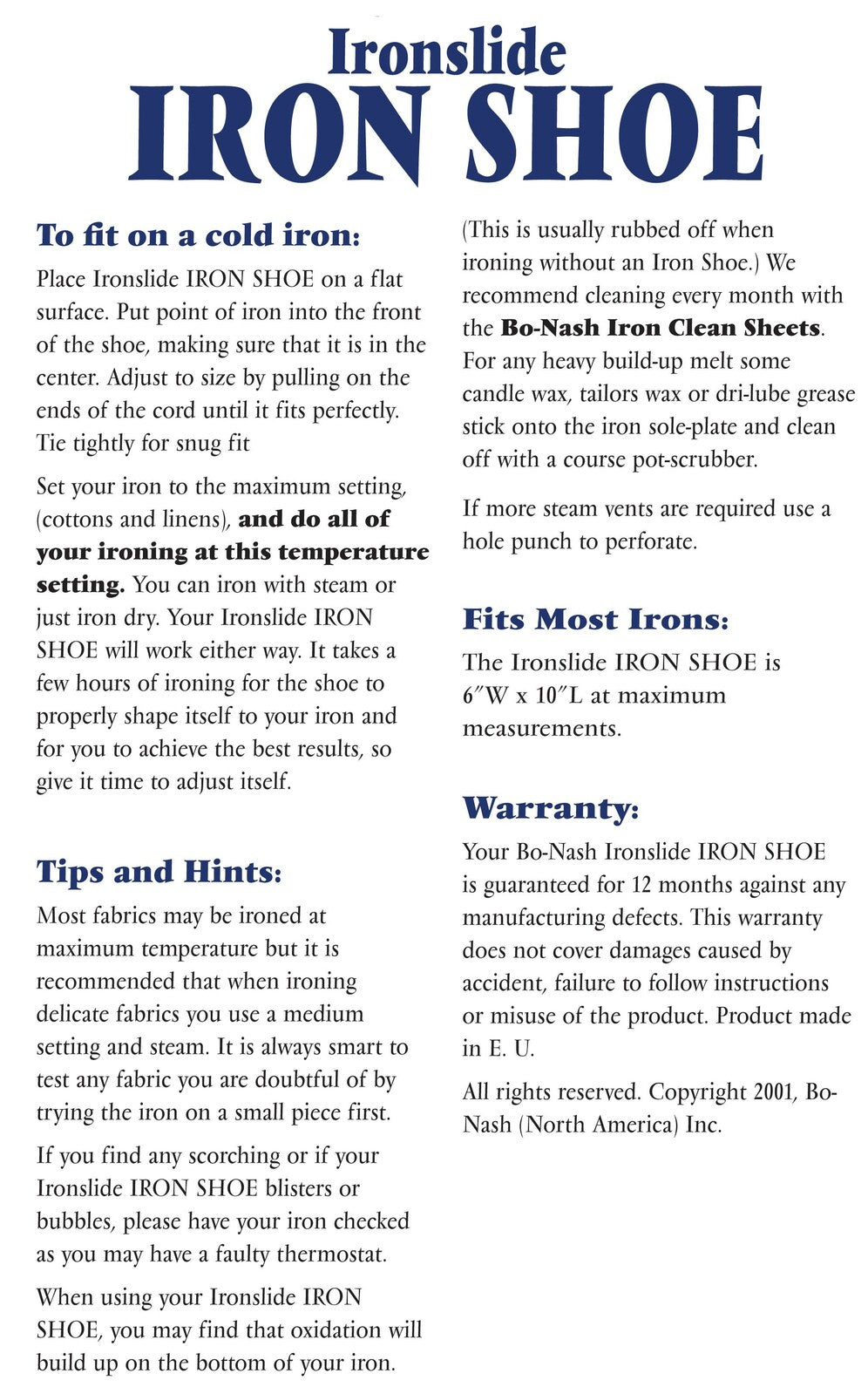 Ironslide Iron Shoe sewing and quilting product