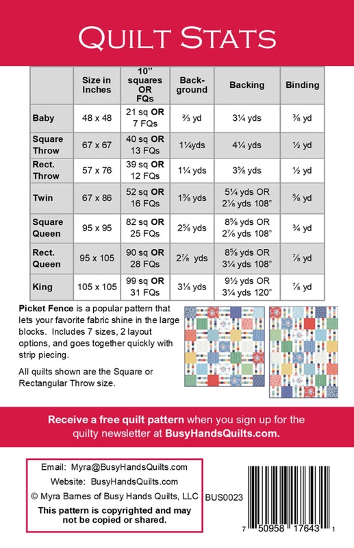 Picket Fence Quilt Pattern , quilting and craft projects